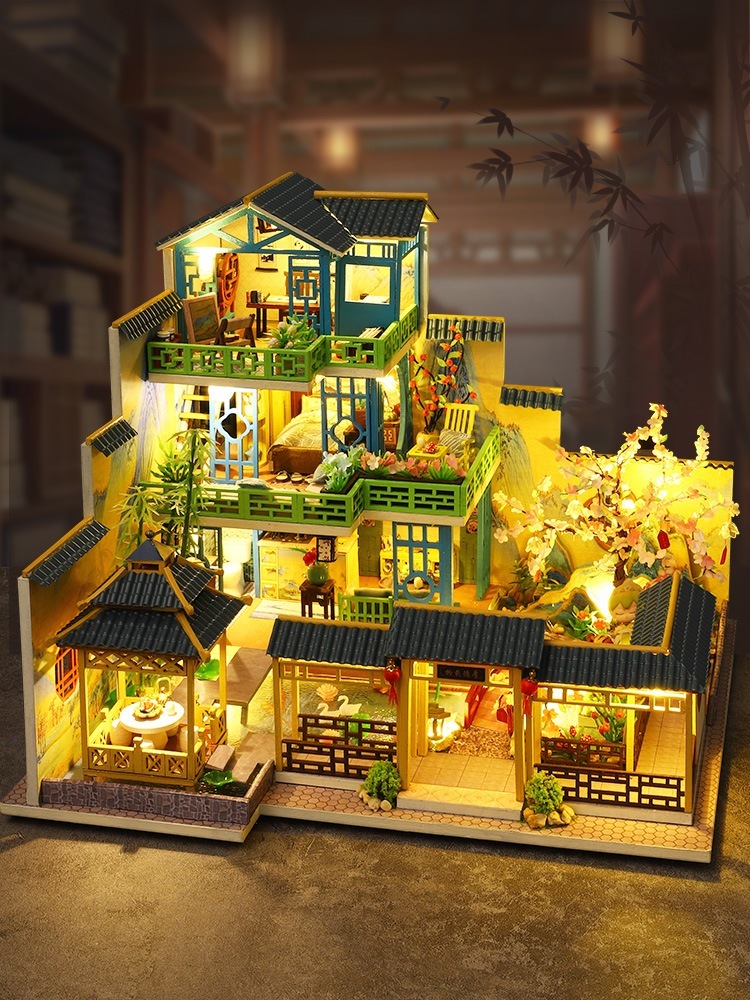 Diy 小屋大型ヴィラ作り組み立てモデルおもちゃギフト女性向け