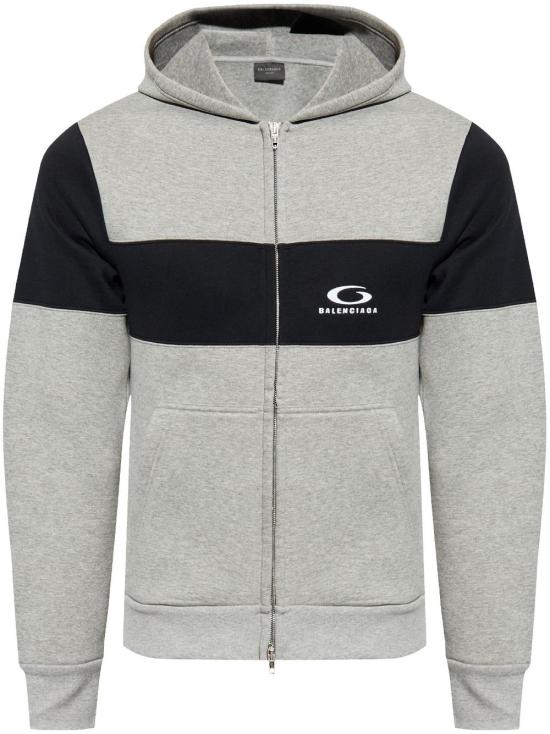 BALENCIAGA Men Hoodies 808832 TRVJ2 1167 HEATHER GREY BLACK