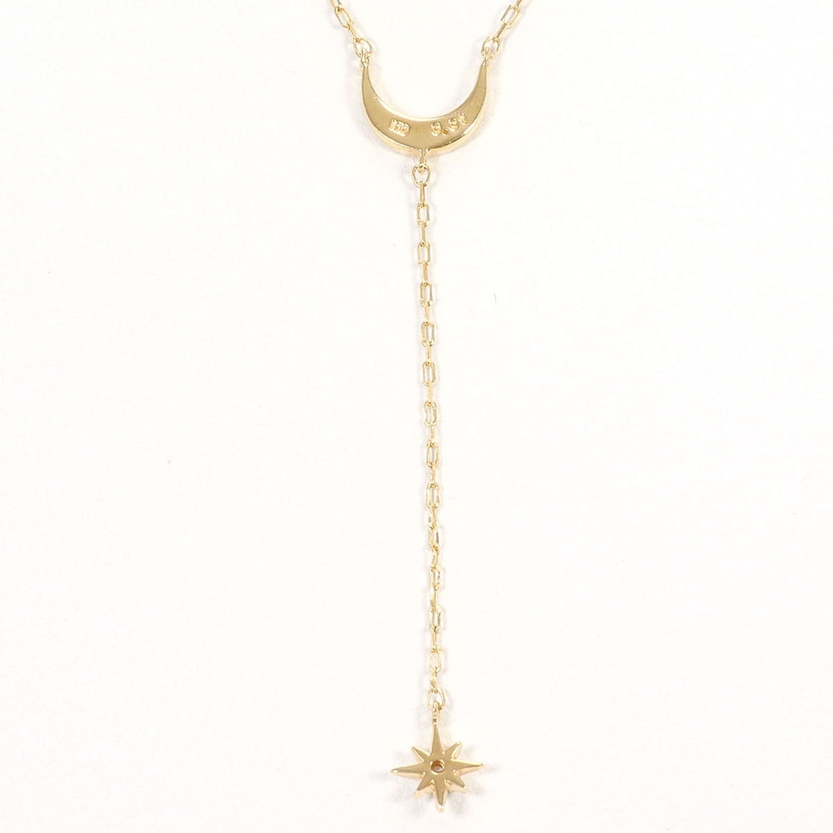 K10 10金 ネックレス ダイヤモンド 0.01ct 総重量約0.9g 約42cm 中古