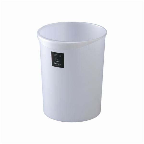 32セット スタイリッシュ ダストボックス/ゴミ箱 丸型 12L メタリックホワイト 材質：PP Nフレクション