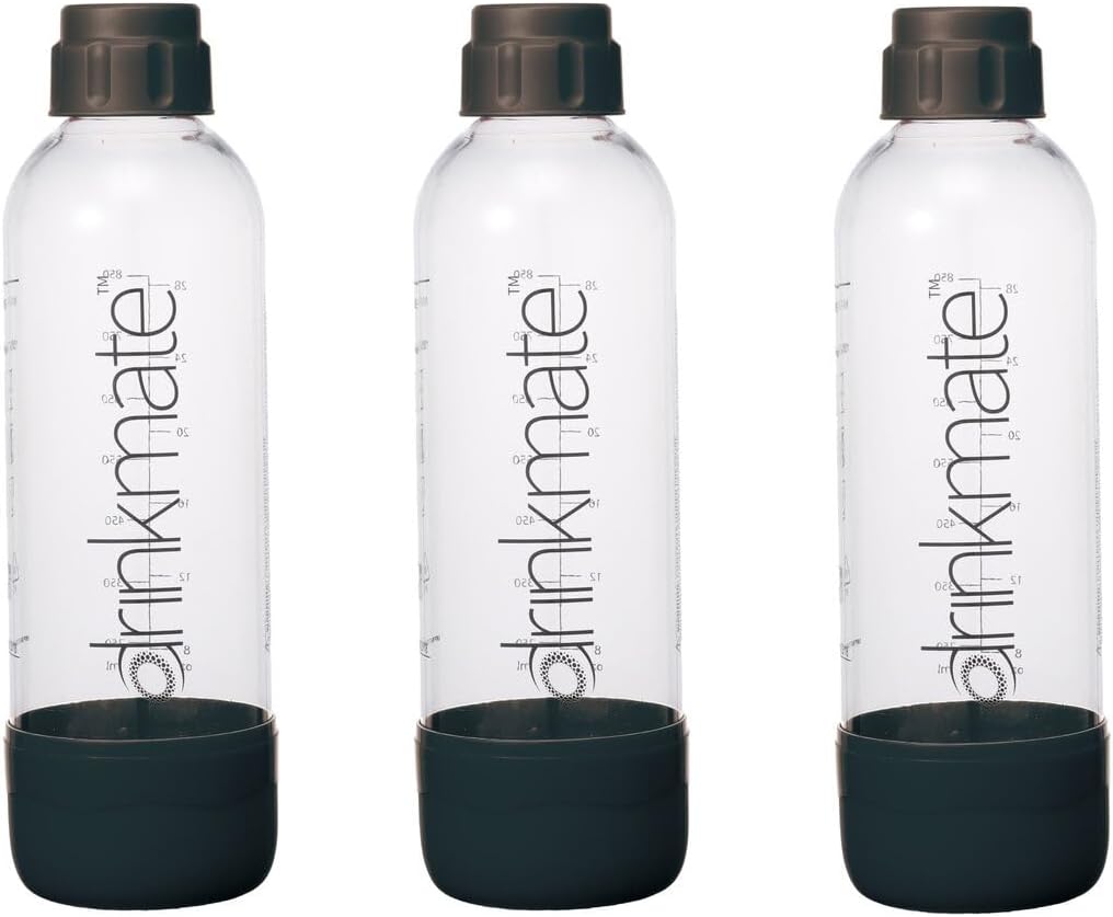 ドリンクメイト 専用ボトル Lサイズ 黒 850ml DRM0026 ブラック 3本 GDセット