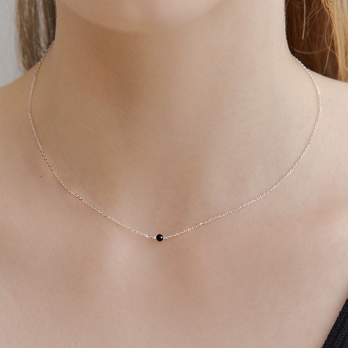 モンスターエックスショヌチャジュヨン着用tiny onyx ball necklace/韓国の人気ブランド 韓国正規品 韓国の人気商品 韓国ファッション 韓国ジュエリー デイリーアクセサリー SNS