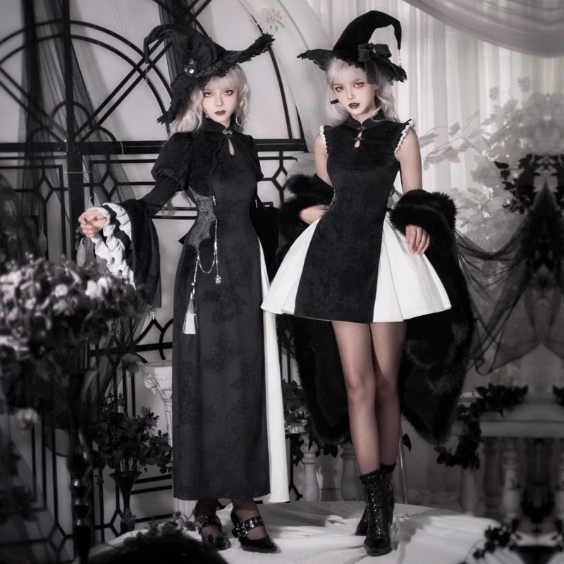 【1枚購入で20% OFF】ハロウィン 魔女帽子ケープ 秋冬 コスプレ コスプレ ロリータ レディース キュート 黒 ドレス