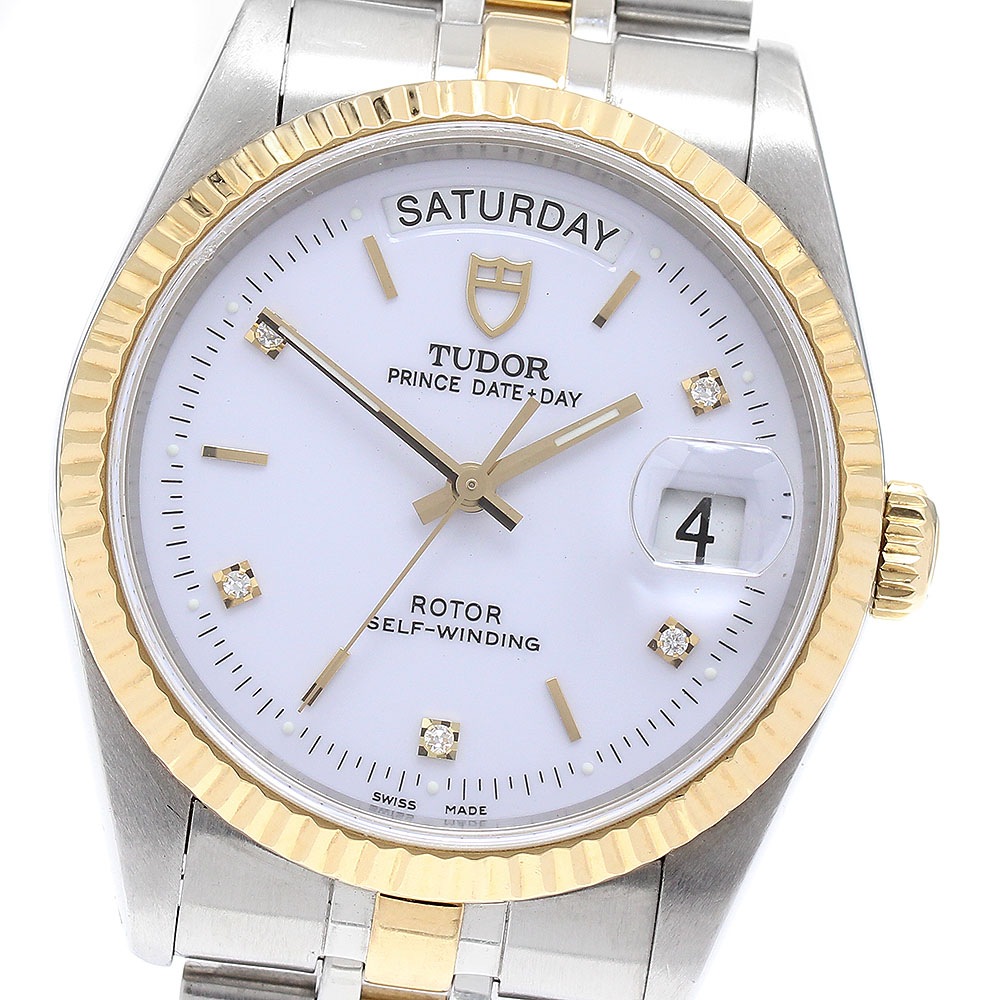 チュードル TUDOR 76213 プリンス デイトデイ YGコンビ 5Pダイヤ 自動巻き メンズ _895606【中古】