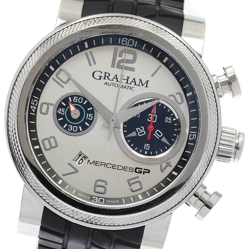 グラハム GRAHAM 2MEAS.S01A シルバーストーン メルセデスGP トラックマスター デイト クロノグラフ 自動巻き メンズ _931674【中古】