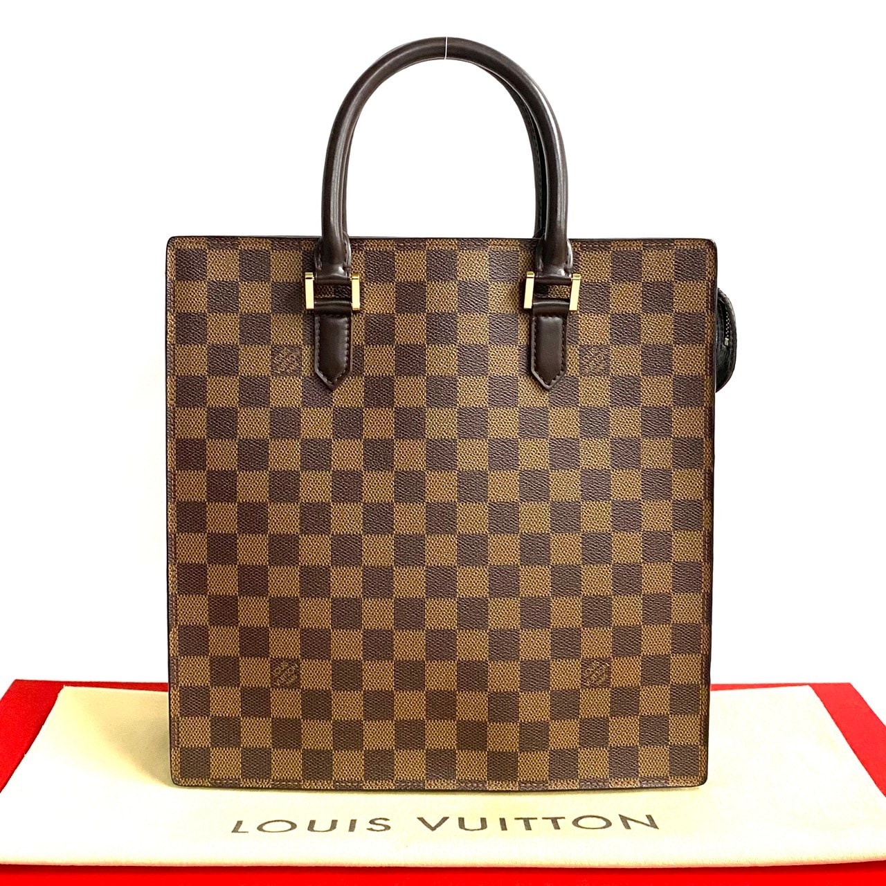 ヴィンテージ ヴェニス PM ダミエトートバッグ レザー PVC ブラウン 37953