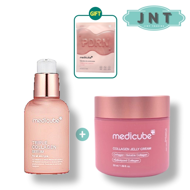 [1+1] トリプルコラーゲンセラム 4.0 55ml + コラーゲンジェリークリーム 50ml 2個セット サーモンアンプルコラーゲン韓国美容ギフト 韓国化粧品