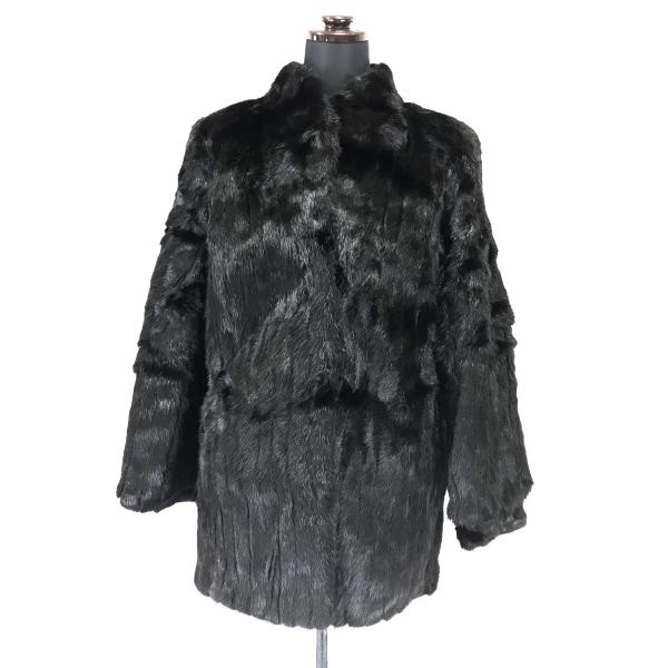良品サガミンク/SAGAMINK/毛皮/ファーコート/アウター/スタンドカラー【11号/レディースL/茶/dark brown】fur coat/Vintage/jacket/JumpercBH409