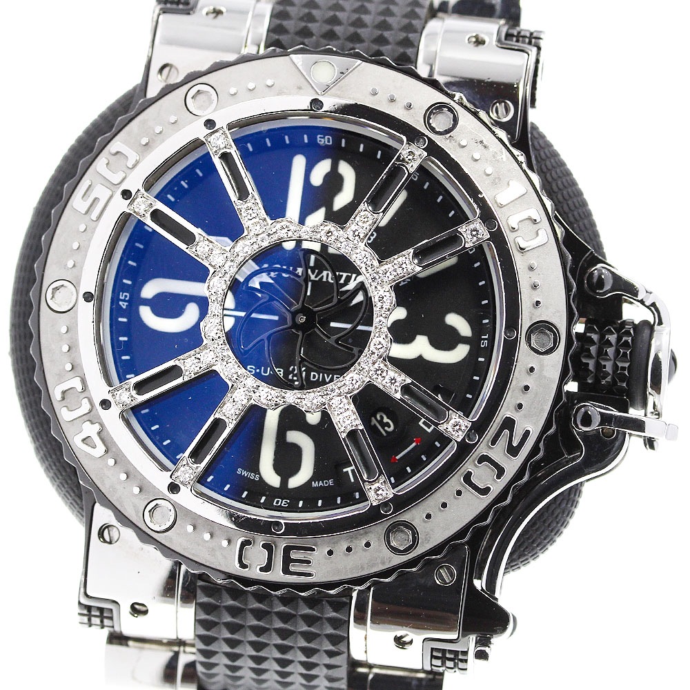 訳あり【AQUANAUTIC】アクアノウティック サブコマンダー ダイヤ デイデイト 自動巻き メンズ_701233【中古】