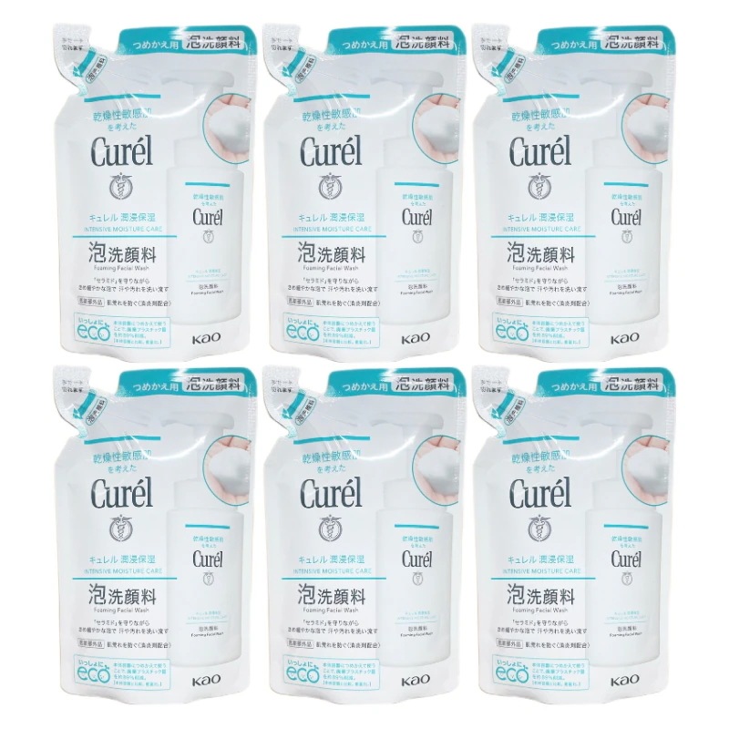 キュ レル 泡洗顔料 つめかえ用 130ml 詰め替え 6個セット 花王 青