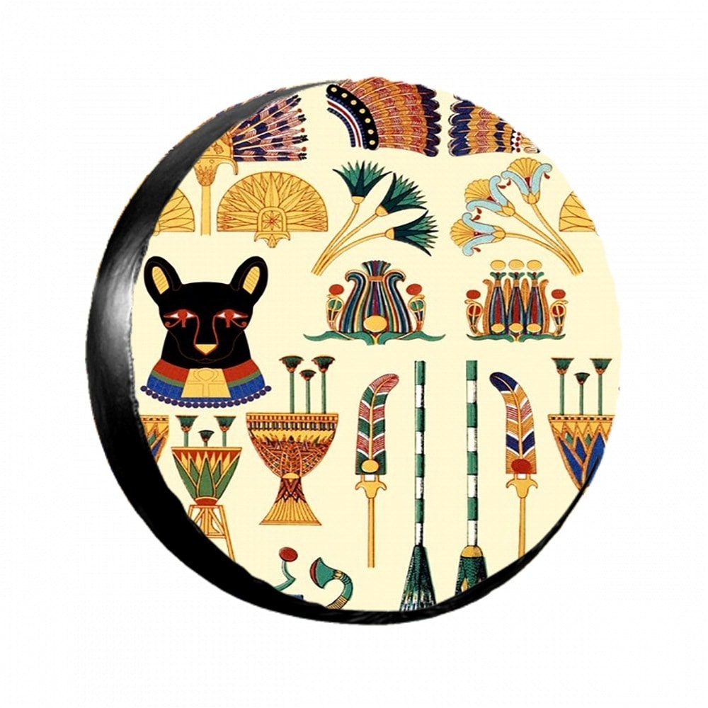 タイヤカバー 黒猫-女神-バステト-古代-エジプト 丈夫な防水生地防塵日焼け防止防食