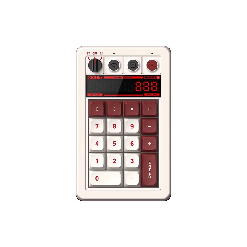 8BitDo Retro18 テンキーパッド電卓 2in1ワイヤレスポータブルレトロ外付けオフィスBluetoothキーボード