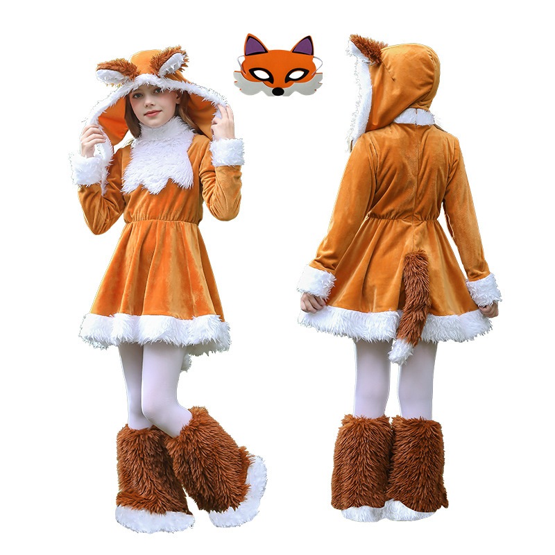 ハロウィン 子供用 コスチューム キツネ コスチューム 動物 パーティー コスプレ ジャングル リス 動物 コスチューム カーニバル