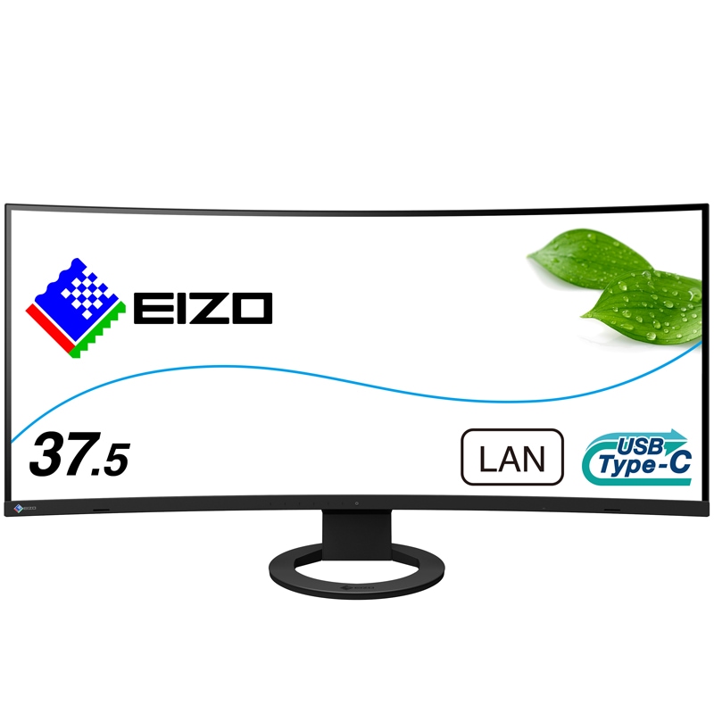 EIZOエイゾー 液晶ディスプレイ(37.5型/曲面型/IPS/UWQHD+ 3840×1600/60Hz/5ms/HDMI/DP/USB Type-C/VESA/PBP対応/5年保証)(ブラック)