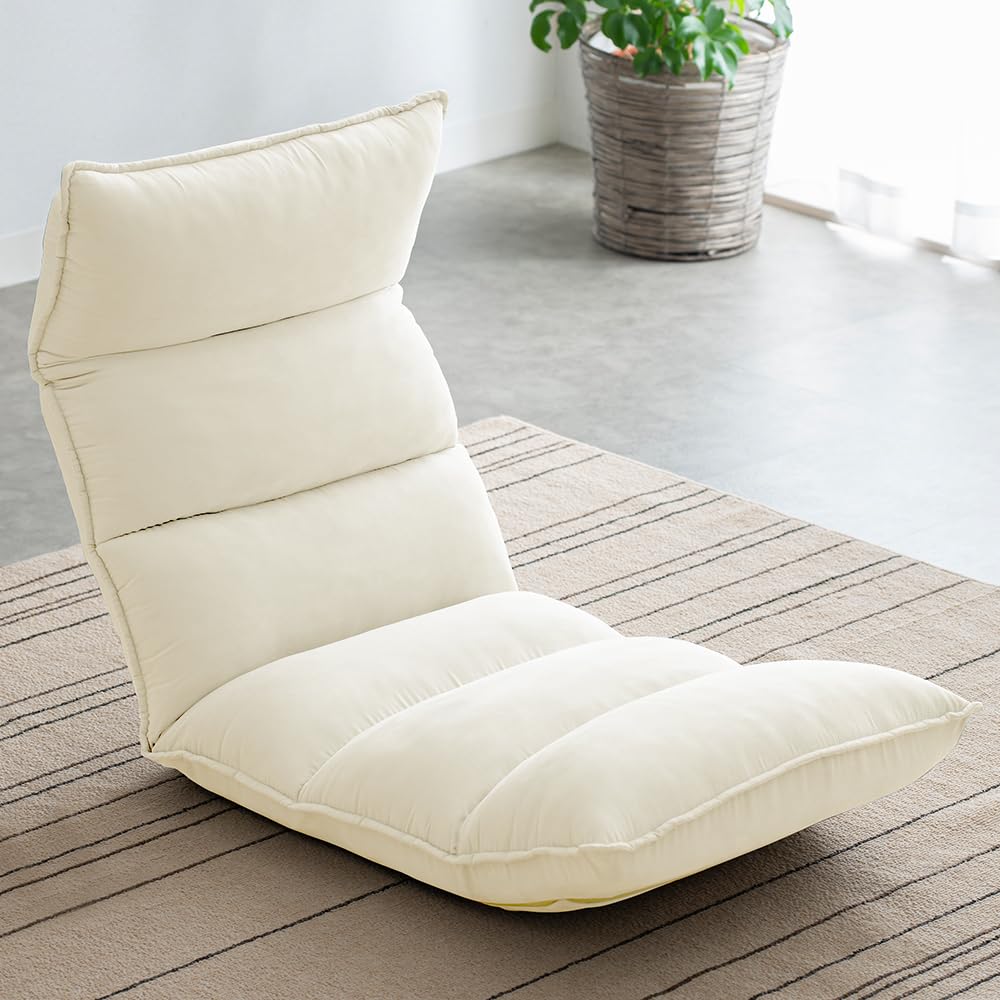 座椅子 フロアチェア リクライニング 幅約54×奥行約84~138.5×高さ約16~71.5cm NFC-01 グレー