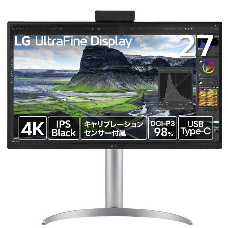 LG　USB-C接続 PCモニター ［27型 /4K(3840×2160) /ワイド］ ブラック　27UQ85RV-W