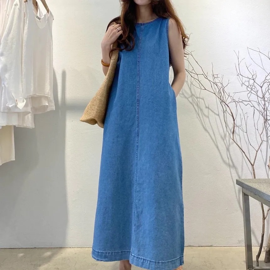 ワンピース デニムワンピース ロングワンピース ロング丈 背中見せ バックレス バックシャン 4,860円