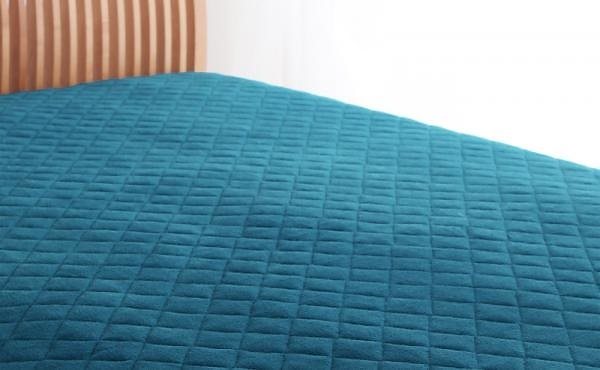 20色から選べる！ザブザブ洗えて気持ちいい！コットンタオルのパッド/シーツ [パッド一体型ボックスシーツのみ] ダブル ブルーグリーン