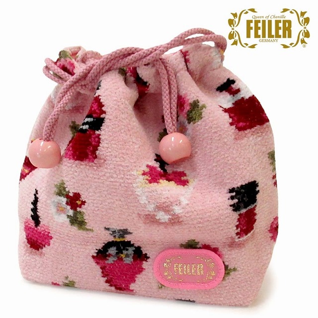 FEILER フェイラー 巾着バッグポーチ 限定商品　フレグランスローズ　ピンク