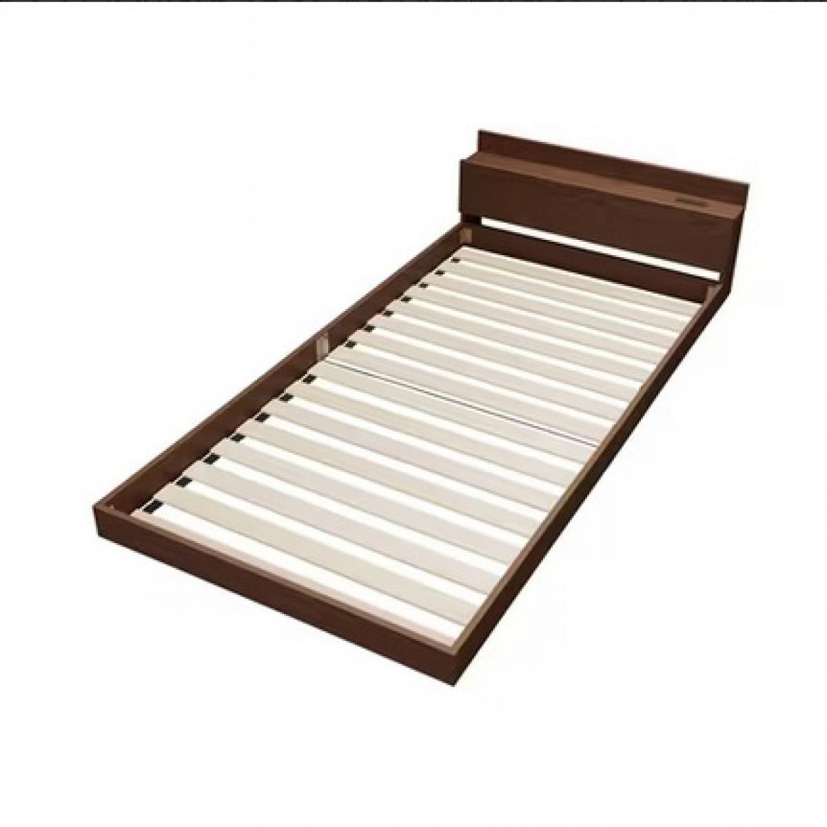 【I】アイリスオーヤマ フロアベッド シングル FBM-S ブラウン　ローベッド 2口コンセント すのこ【お客様組立】【代引き不可】