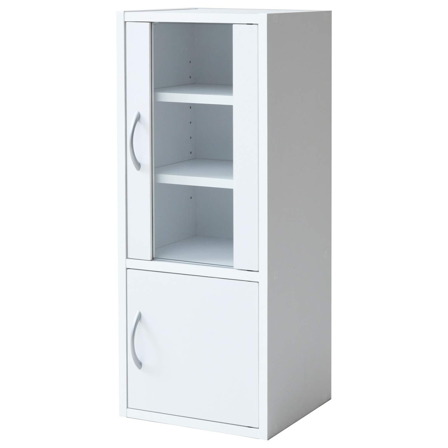 全国送料無料 山善(YAMAZEN) 食器棚 (スリム) 幅32 (ミニ) 高さ80×奥行29 (扉が左右付け替えられる/棚板高さ調節) 一人暮らし 組立品 ホワイト CCB-8030(WH)