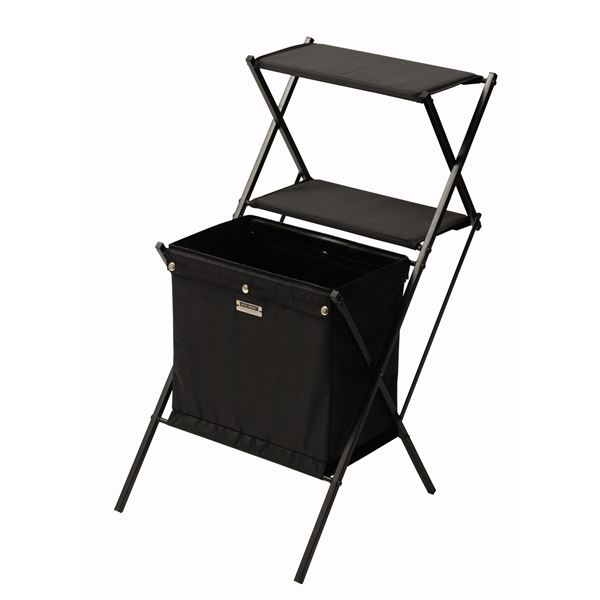 折りたたみ リビング収納 ブラック 幅42cm スチール フォールディング マガジンラック 組立品