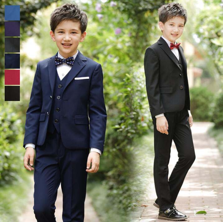 男の子子スーツ4点セットジャケット+パンツ+シャツ+蝶結び無地フlォーマルスーツ上下セットキッズスーツセットおしゃれベビースーツ結婚式卒園式卒業式男の子スーツ発表会入学式入園式演奏会オーデションモデル