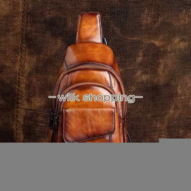 【2025新作SALE】ボディバッグ メンズ 本革 2way 斜め掛け ショルダーバッグ 自転車 鞄 レザー ワンショルダー カジュアル 機能性