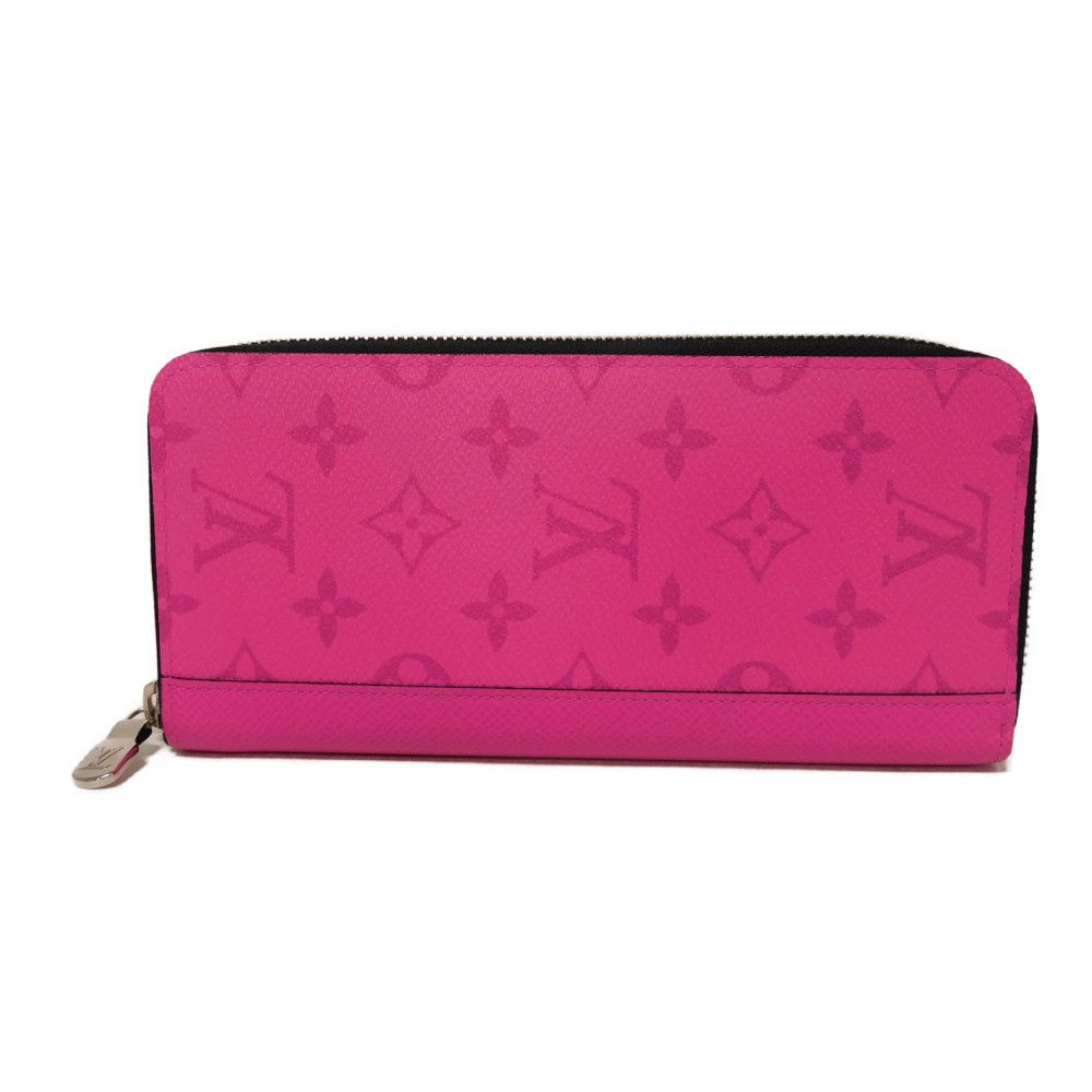 【中古】 長財布 ネオンピンク 新型 ラウンドファスナー ジッピーウォレット ヴェルティカル タイガラマ モノグラム M30780