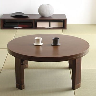 高さ4段階調節つき 天然木丸型折れ脚こたつ フラットロンド 径90cm こたつ 円形 フラットヒーター マストバイ 11100378-br ブラウン 【送料無料】