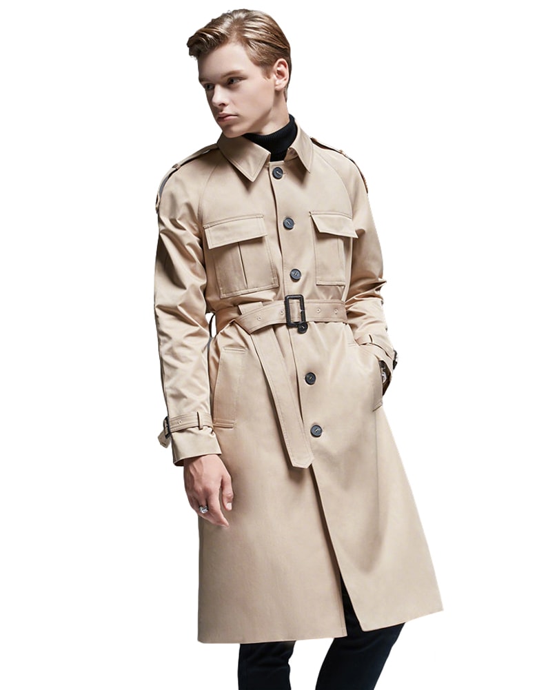 トレンチコート メンズ 春コート 大きいサイズ 男性用 ベルト付き 春秋冬 コート 欧米風 紳士 緑 カーキ ロングコート 防寒 防風 カジュアル ビジネス アウタ