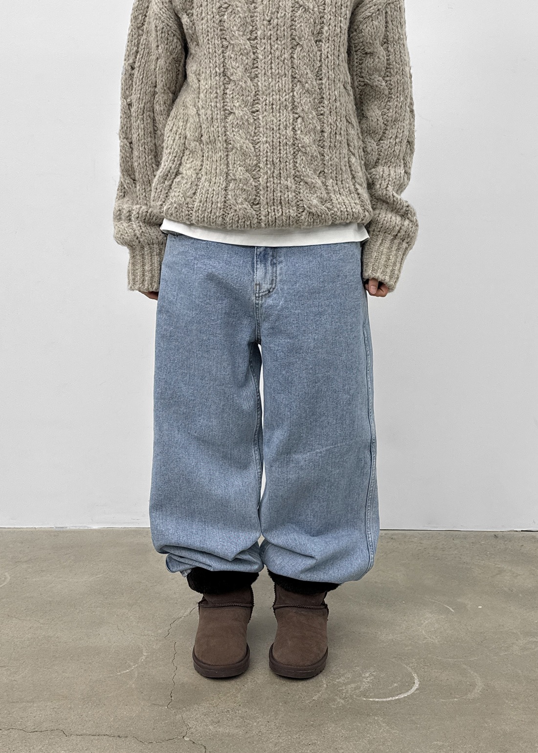 ニシベーシックワイドデニムパンツ