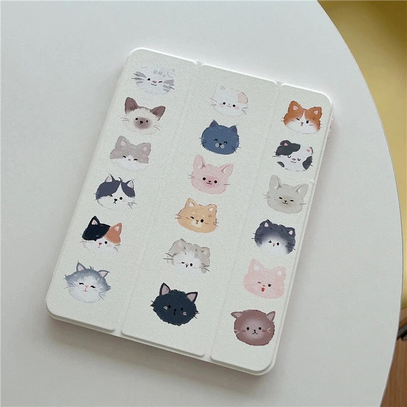 かわいい漫画の猫 ipad Pro 11 インチ 2024 Apple タブレット保護カバー タブレット 10.2 インチに適しています