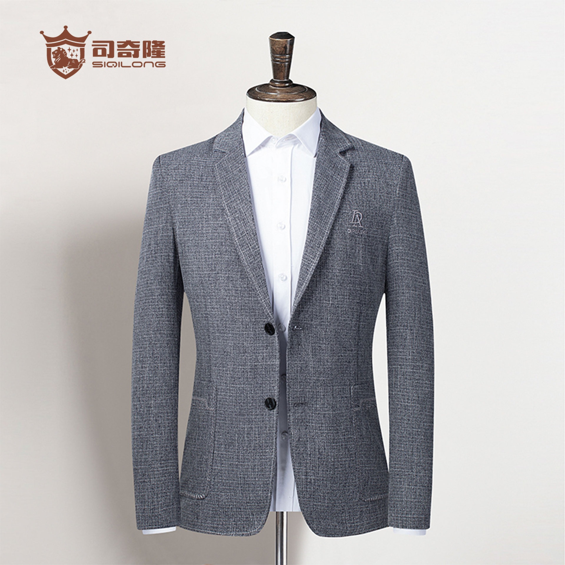 上品 メンズ スーツ ビジネス チェック柄 ジャケット 大きいサイズ ビジネス フォーマル 就活 就職 通勤 パーティー 結婚式 紳士服 秋冬 春夏スリーピース男子春秋薄型ストレートレザー百合濃いグレ