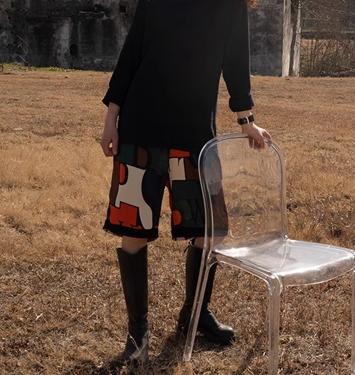 レディース パンツ ショートパンツ 膝丈 ハーフ 細身 ストレート Iライン ハイウエスト 異国風 薄手 サテン きれいめ 上品 おしゃれ かっこいい レトロ エスニック エキゾチック こなれ感 ラフ