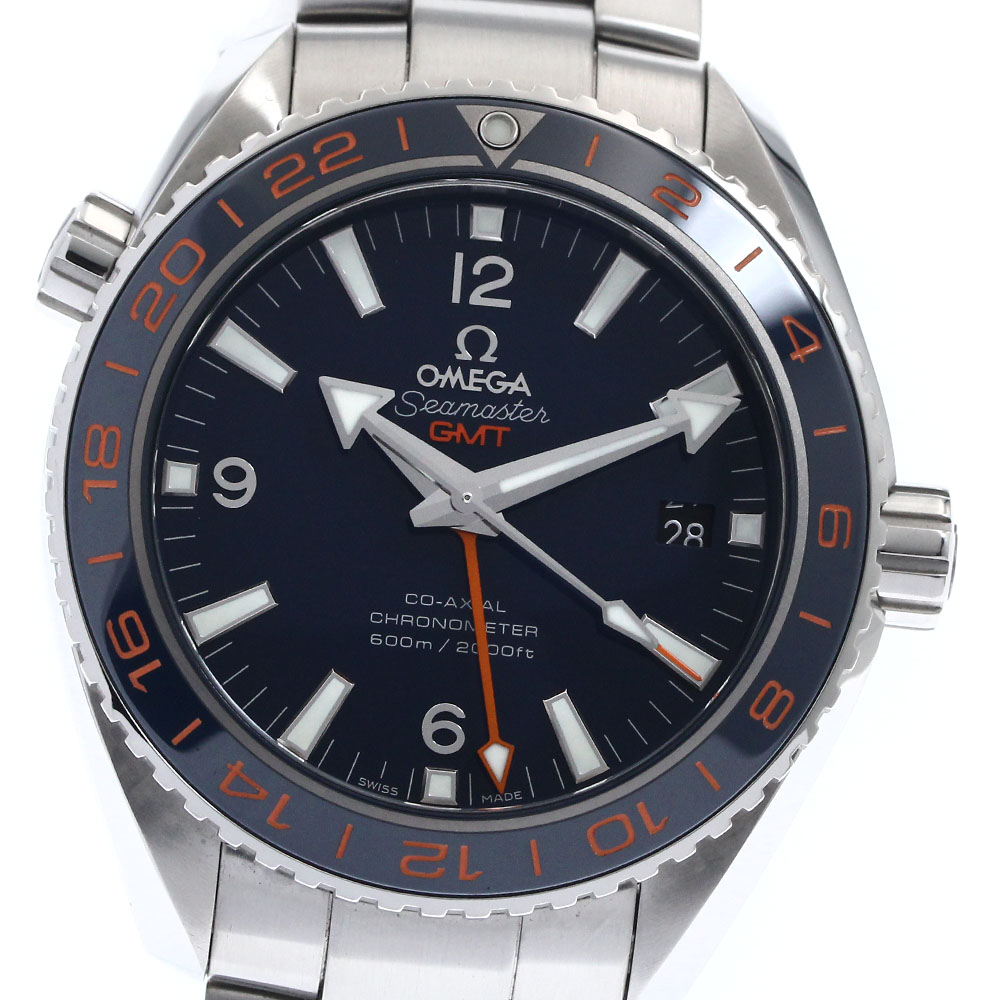 オメガ OMEGA 232.30.44.22.03.001 シーマスター プラネットオーシャン グッドプラネット GMT 自動巻き メンズ 美品 保証書付き_886792【中古】