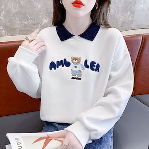 春秋 モデル 長袖 Tシャツスウェットラウンドネック緩い薄いセクションファッション韓国