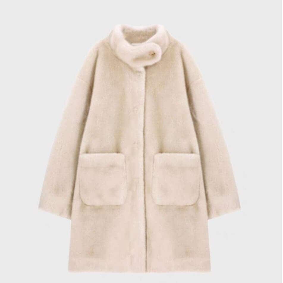冬の新作 ヨーロッパミンクベルベットミニマリストスタイル怠惰でカジュアルなデザインミドル丈毛皮コートジャケット2025秋冬新作