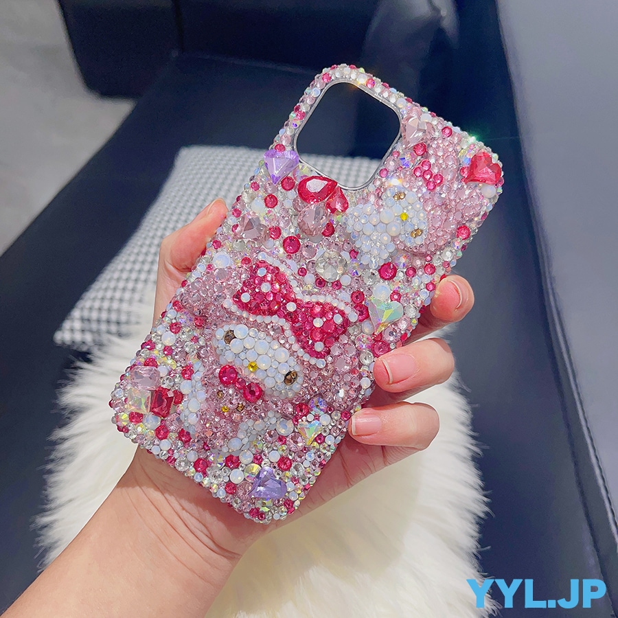 ハンドメイド iphoneケース マイメロディ 3D 全機種 高級感 iphone16pro ケース キラキラ ラインストーン 16e 15 14 13 12mini 15 pro max