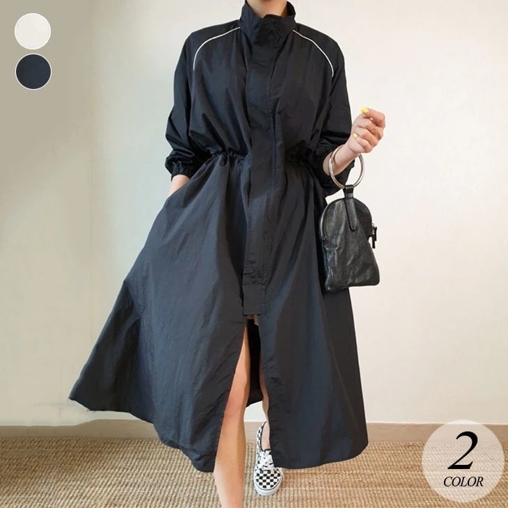 ロング コート 長袖 アウター 羽織り ウエストシェイプ ミモレ マキシ ゆったり 大きめ 無地 可愛い カジュアル 秋 冬 防寒 きれいめ 上品 おしゃれ シンプル 定番 レディース 韓国ファッショ