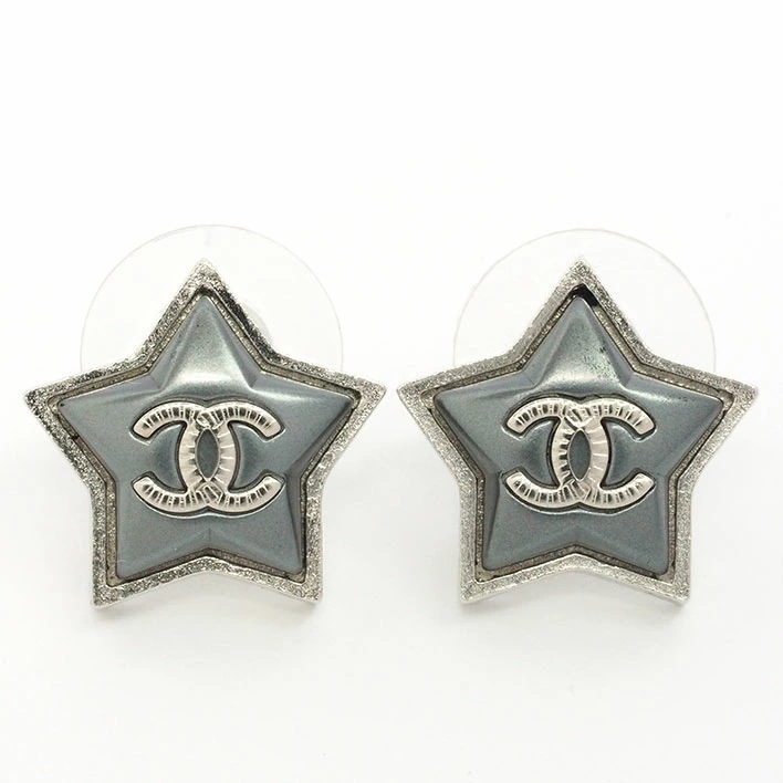 【美品】シャネル ココマーク スターモチーフ スタッドタイプ プラスチック/樹脂 【ピアス】