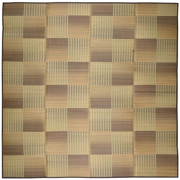 い草 ラグマット/絨毯 約240240cm ベージュ 表面：イ草100％ 裏貼り 折りたたみ可 クレパス リビング ダイニング