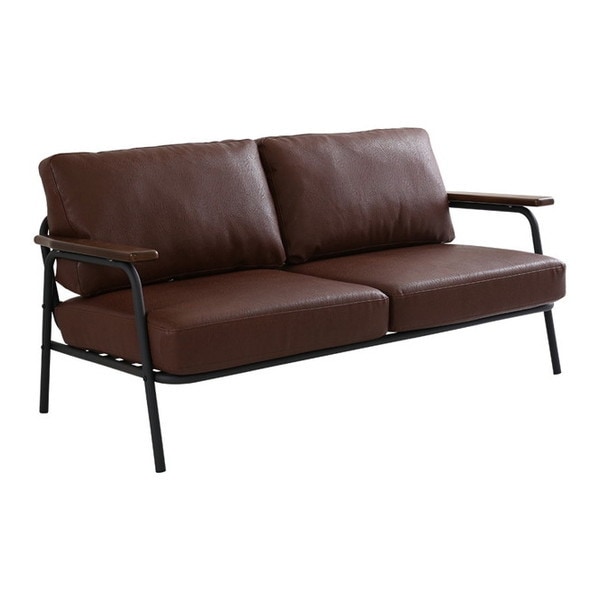 ホームテイスト SH-01-MAT-SF ヴィンテージスチールソファ Matthew-マシュー ブラウン メーカー直送