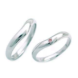 プラチナ Pt CanCam掲載( 1月誕生石 ) Pt ガーネットペアリング（特注サイズ）楽ギフ_包装