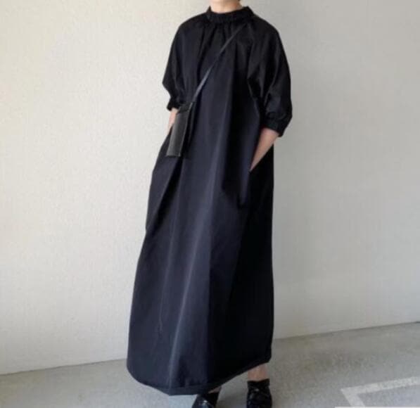 ワンピース レディース 半袖 ロング丈 きれいめ カジュアル 無地 ゆったり 着痩せ 気質 通勤 シンプル ワンピース 大きめサイズ