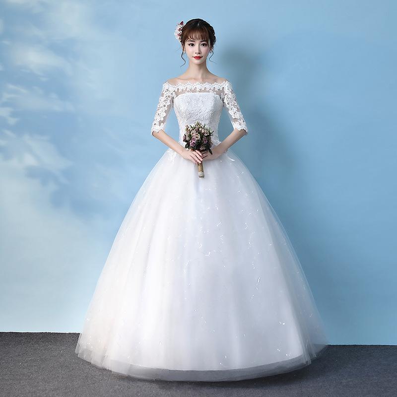 ウェディングドレス ホワイト レッド 二次会 結婚式 披露宴 ブライダル ロングドレス 半袖 花嫁 ウエディングドレス プリンセスライン 編み上げ 5分袖 可愛い
