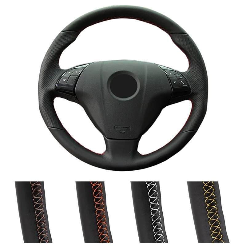 納期21日Fiat bravo,doblo,opel,combo,grande punto,linea,qubo,vauxhall用の人工皮革ステアリングカバー