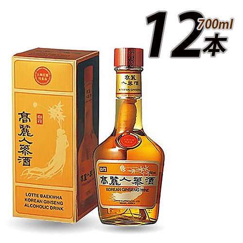 高麗人参酒 700ml X 12本　韓国 高麗人参 酒 漢方 健康 百花10(02351x12)Gift用
