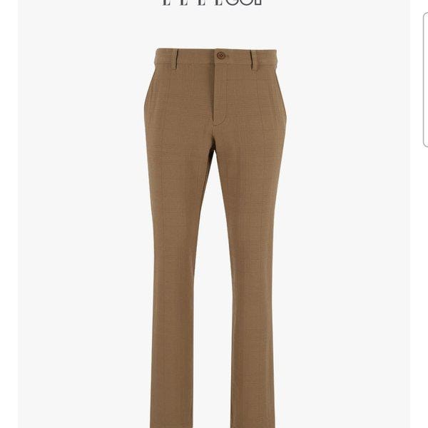 男性ストレートフィット四角チェックパンツ6K51604