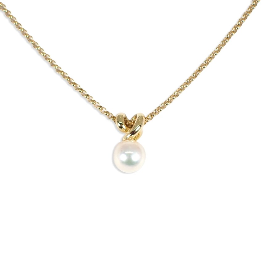 【中古】MIKIMOTO/ミキモト K18 パール/アコヤ真珠 1pc ペンダント[g360-44］